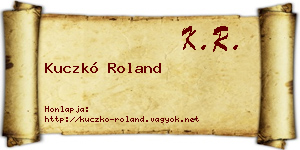 Kuczkó Roland névjegykártya